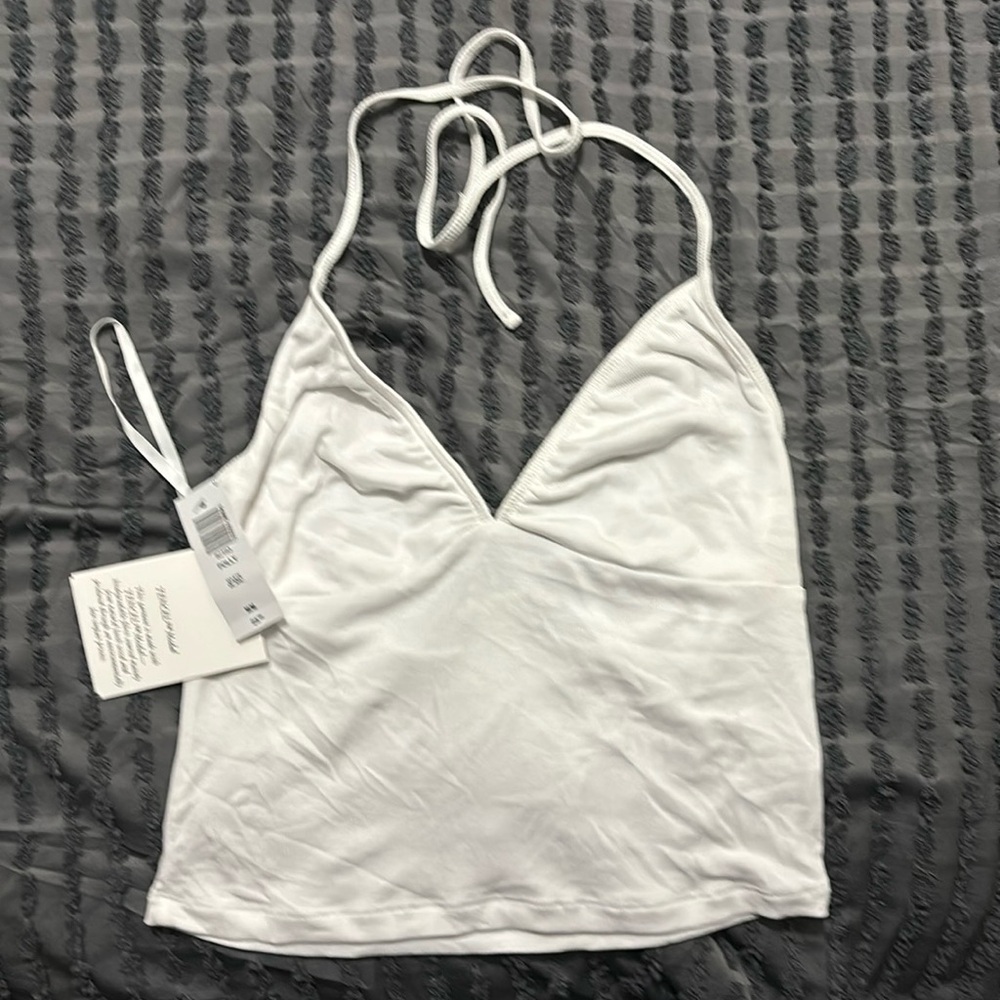 White halter top